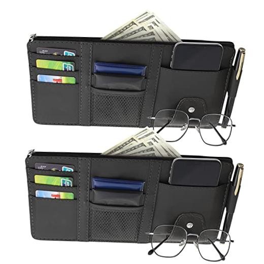 2 Packs Car Sun Visor Multi-Pocket Organizer for SUV & Truck, Auto Visor