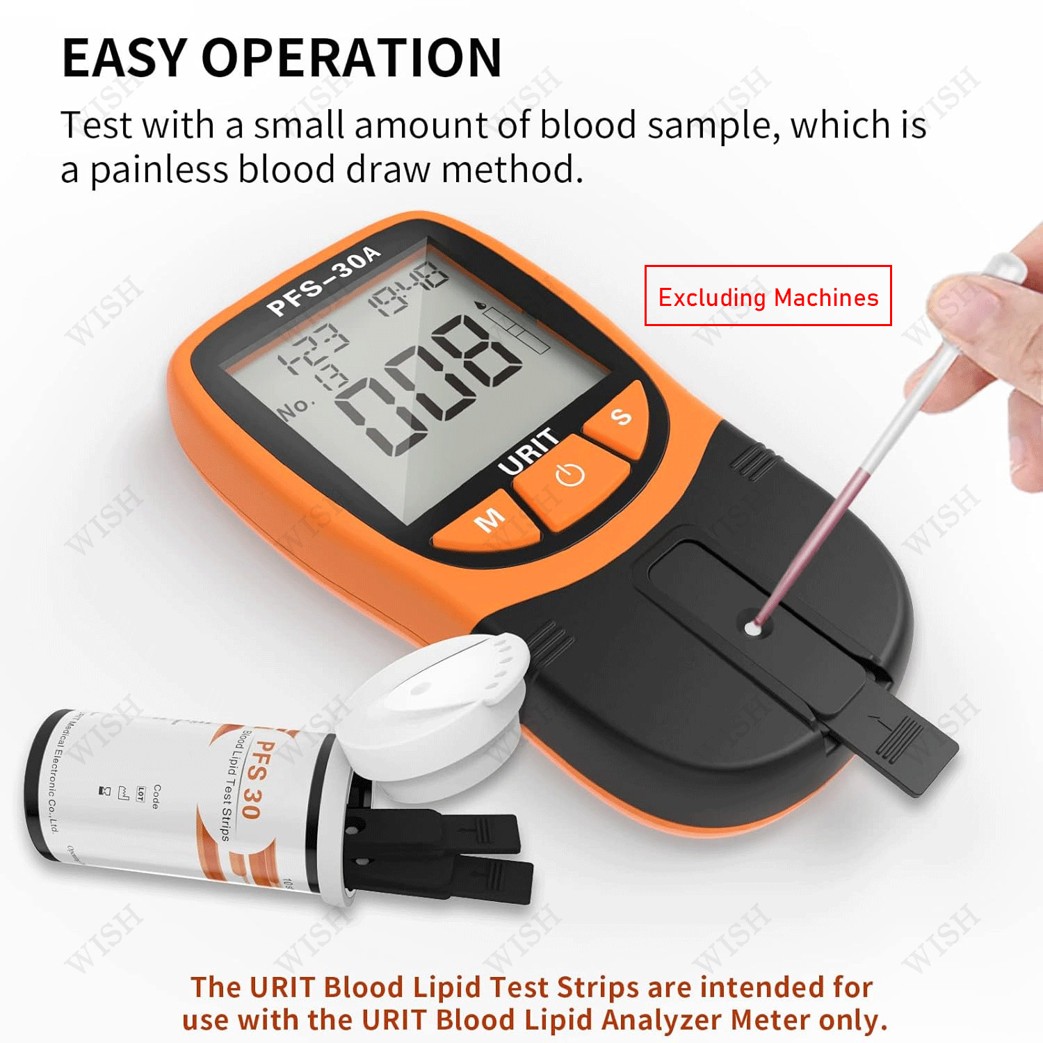 URIT 20pcs/box Blood Lipid Test Strips for 5 in 1 PFS-30A (Test Strips Only)