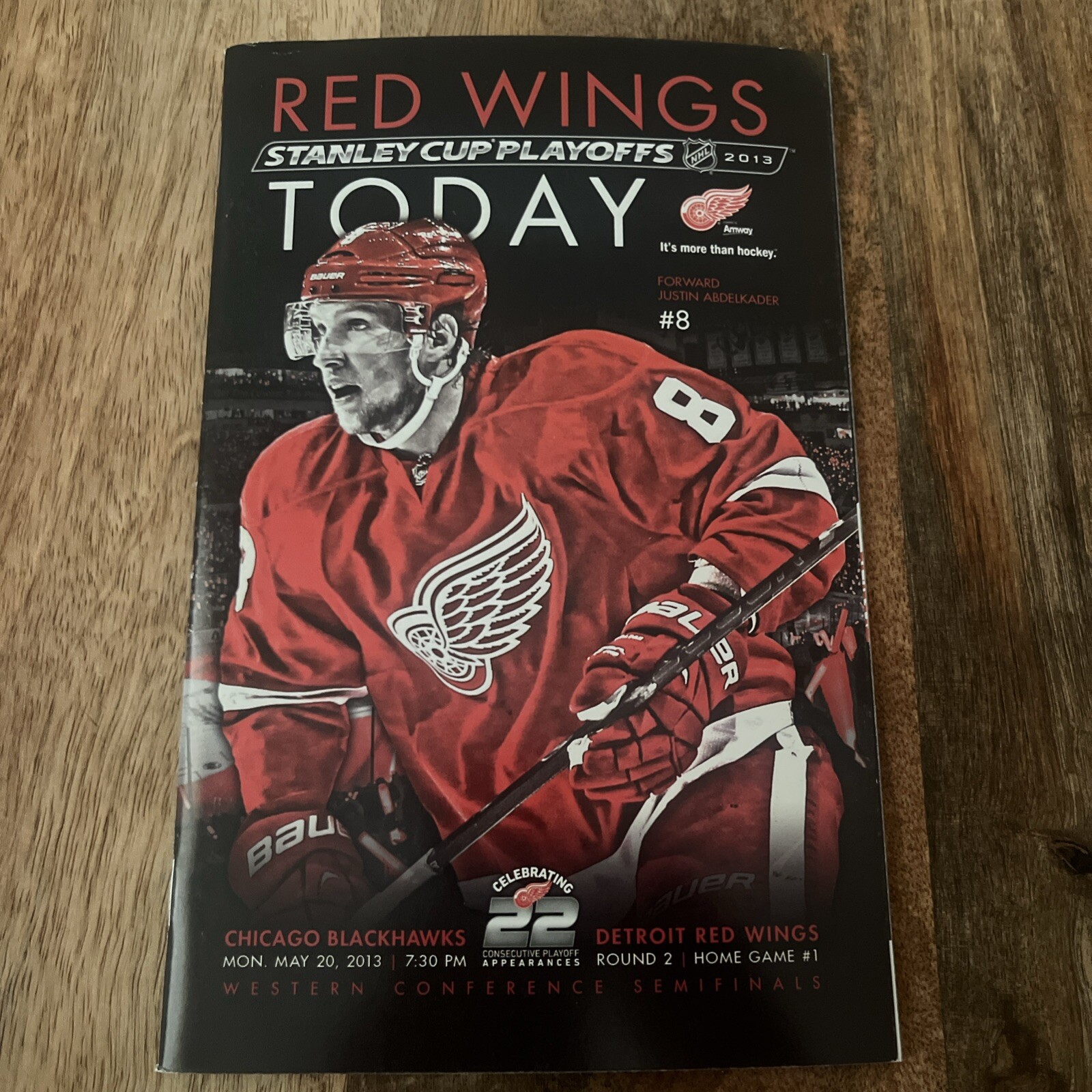 RED WINGS TODAY Stanley Cup Playoffs Program 2013 Vs BLACKHAWKS Perfect Shape
