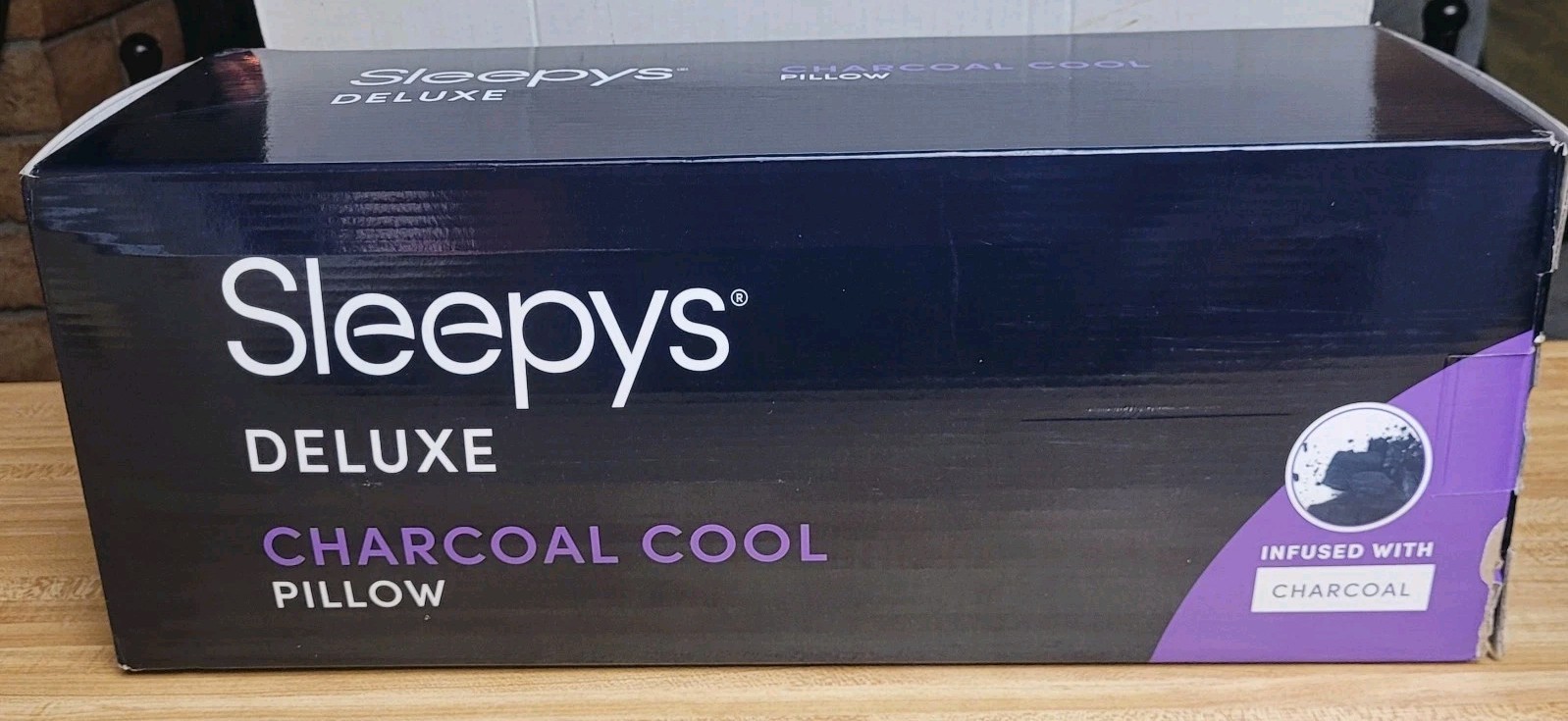 Sleepy's Deluxe Charcoal Cool Pillow  Queen Medium - Memory Foam & Carbon Fiber