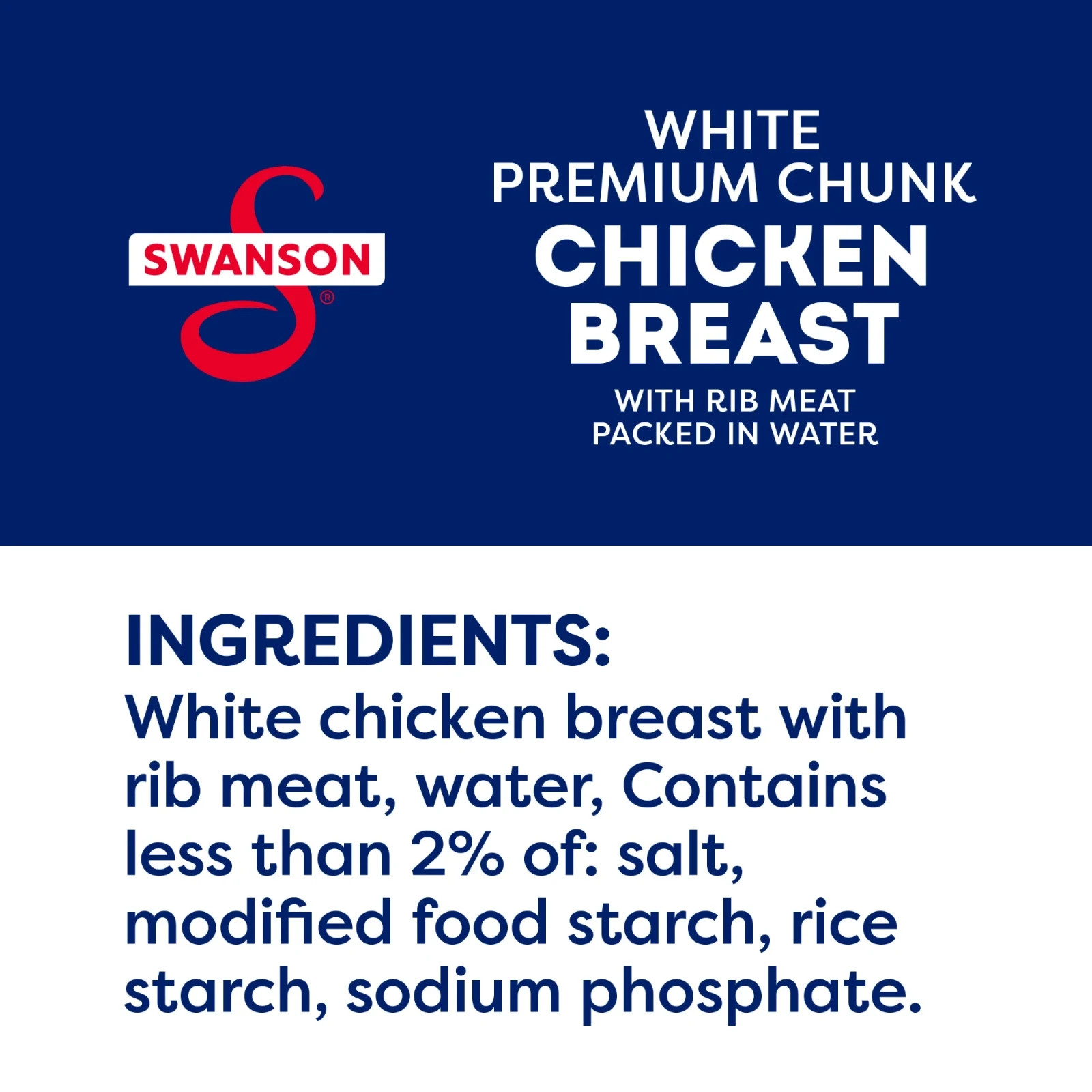 (2 Pack) Swanson White Premium Chunk Canned Chicken Breast in Water,12.5 oz Can