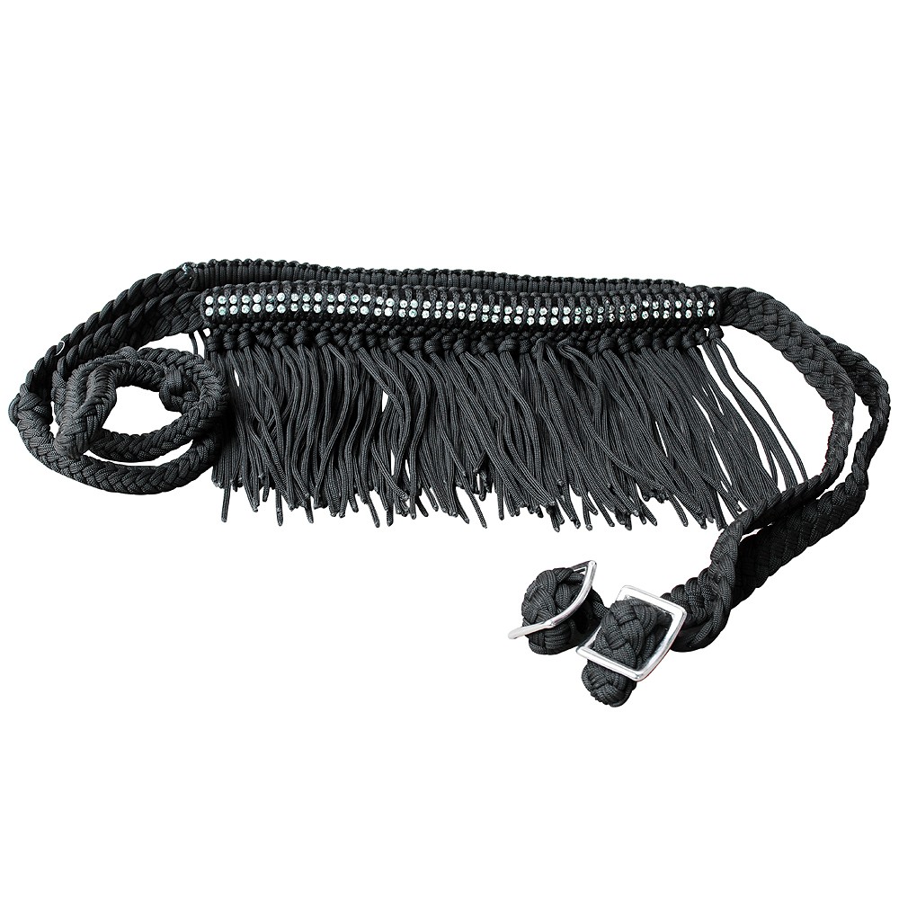 DL HILASON Braided Barrel Horse Racing Reins 1” x 8ft Crystal Center Band