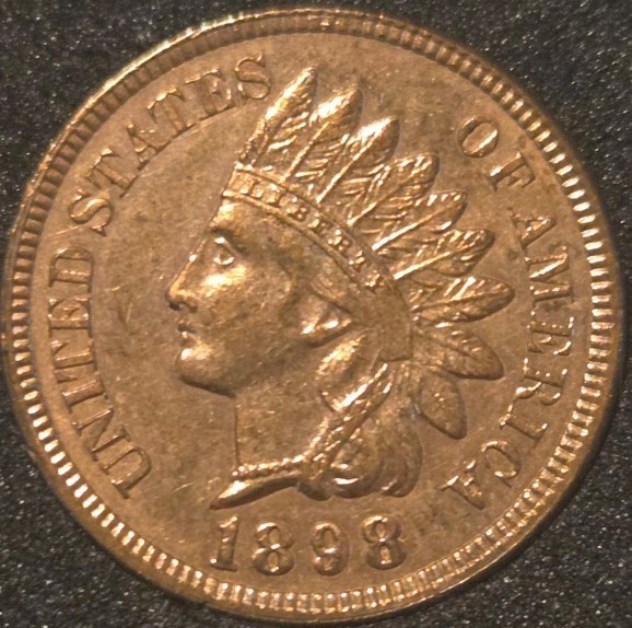 1898 Indian Head Cent - Uncirculated RB - VERY PRETTY - FREE SHIPPING