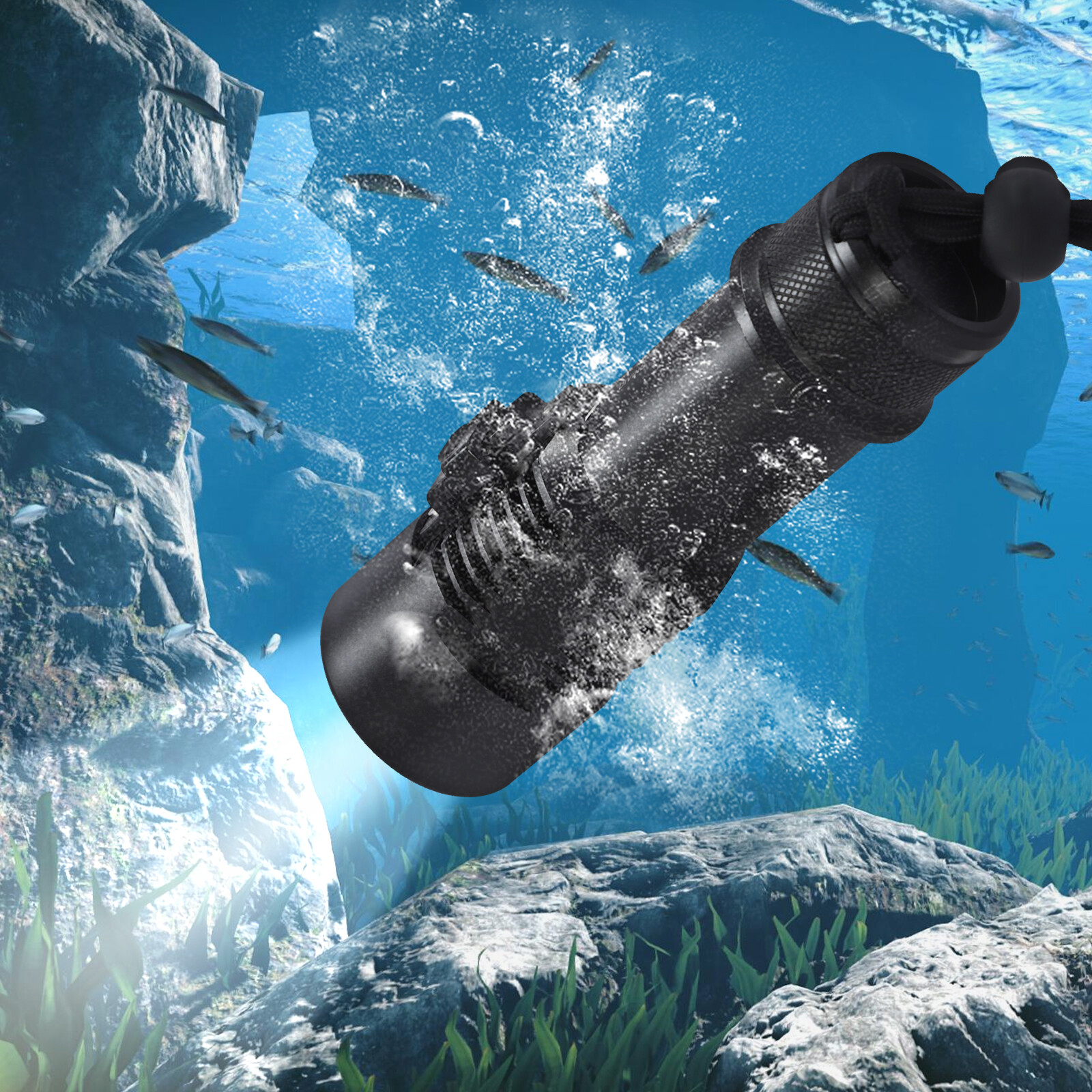 22.2W P70 Dive Light LED 400Lm Waterproof 100m Rechargeable Scuba Flashlight