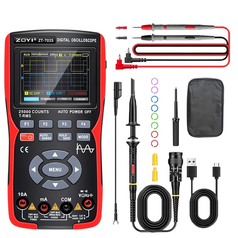 3in1 Digital Multimeter 50MHz 280MS Rate PC Dual Channel Oscilloscope Generator
