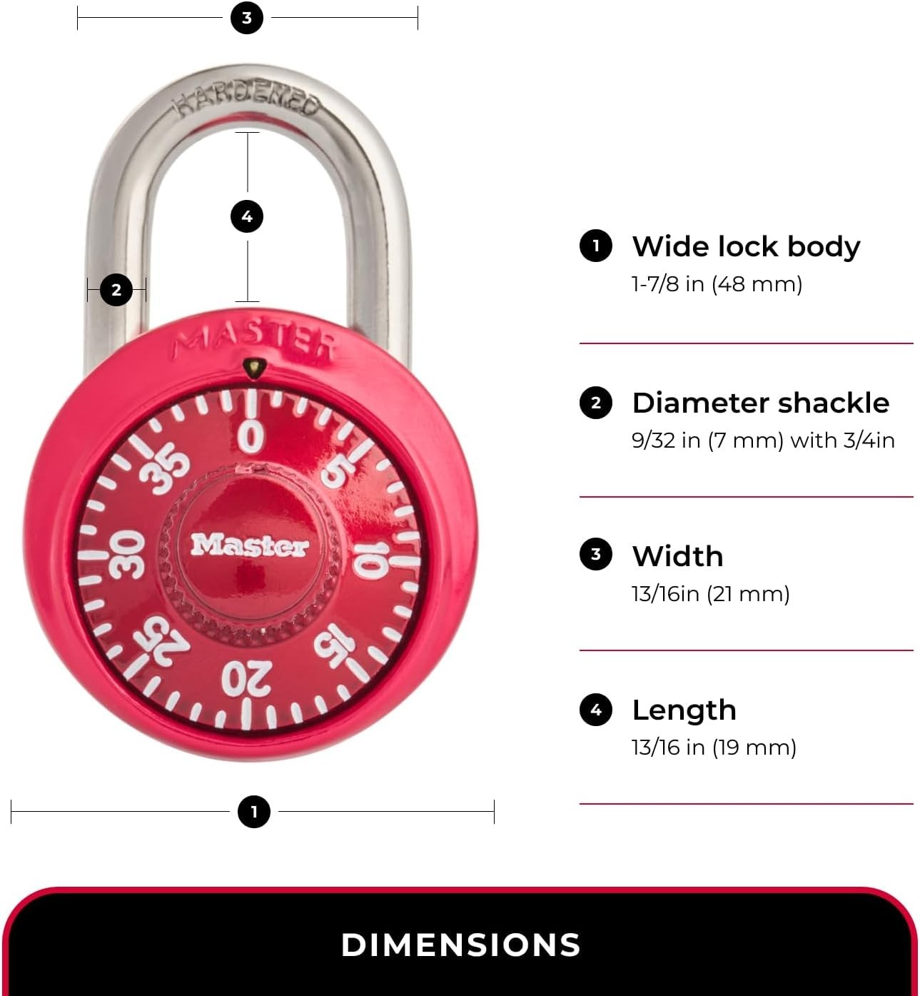 MASTER LOCK Combination Padlock, Anti-Shim, Auto Scramble • 1530DCM