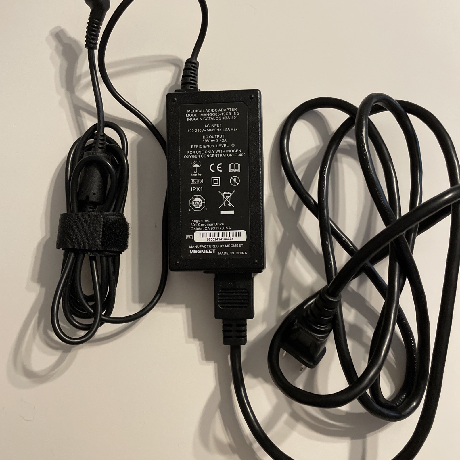 Genuine Inogen One G4 Power Supply for IO-400  BA-401 MANGO65-19CB-ING