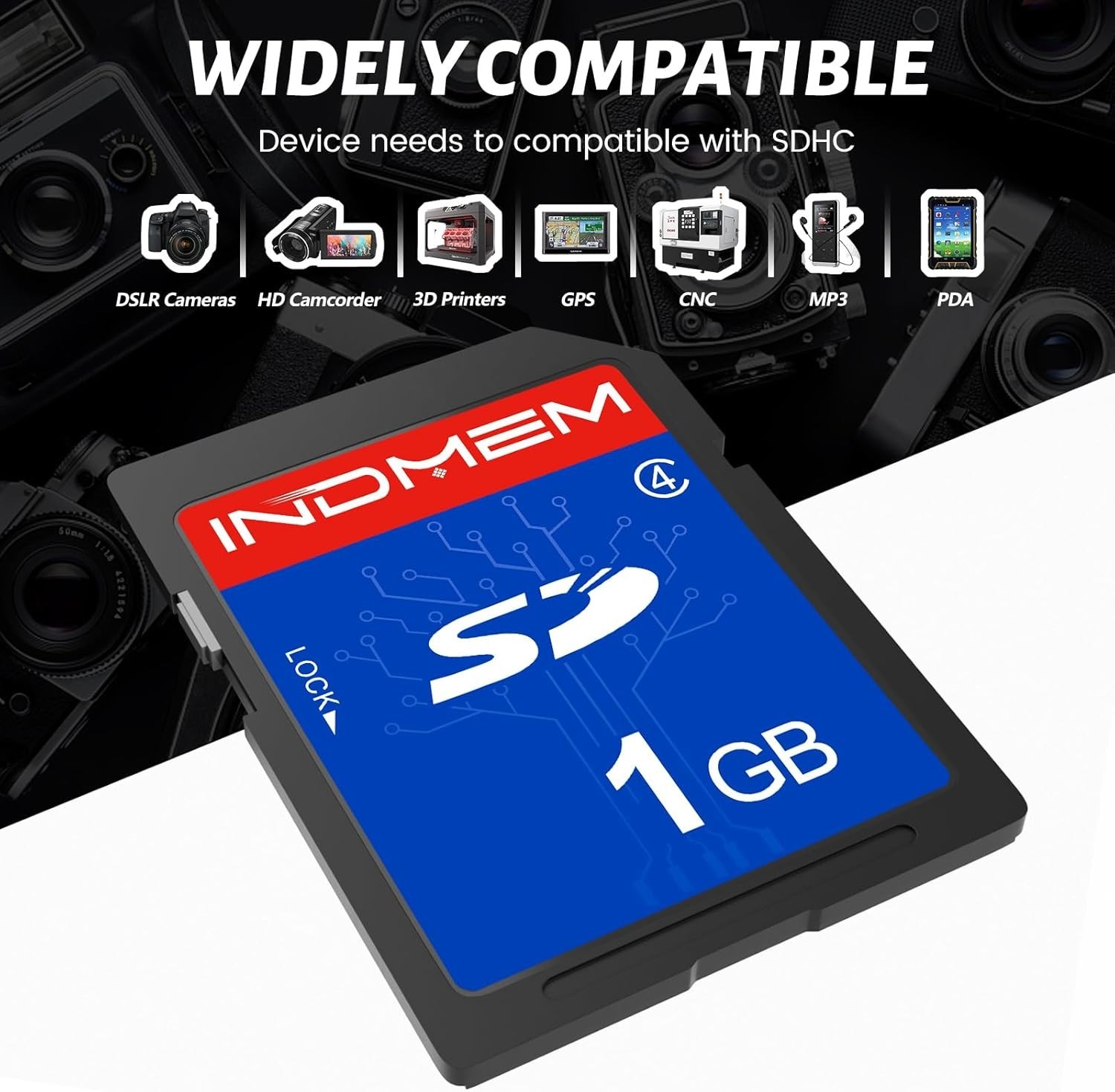 INDMEM SD Card 1GB, 6 Packs Class 4 1GB Flash Memory Card MLC Standard Secure...
