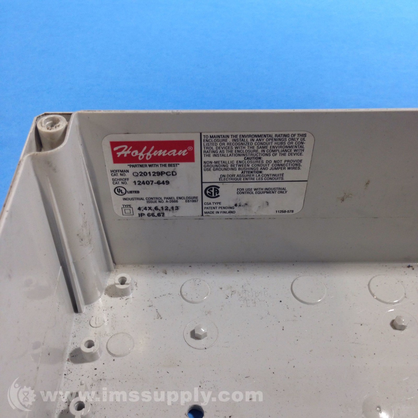 Hoffman Q20129PCD Polycarbonate Enclosure USIP