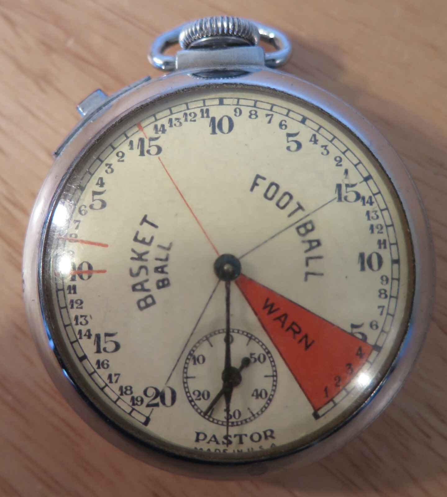 Vintage Pastor Basketball / Football Wind up time piece works well