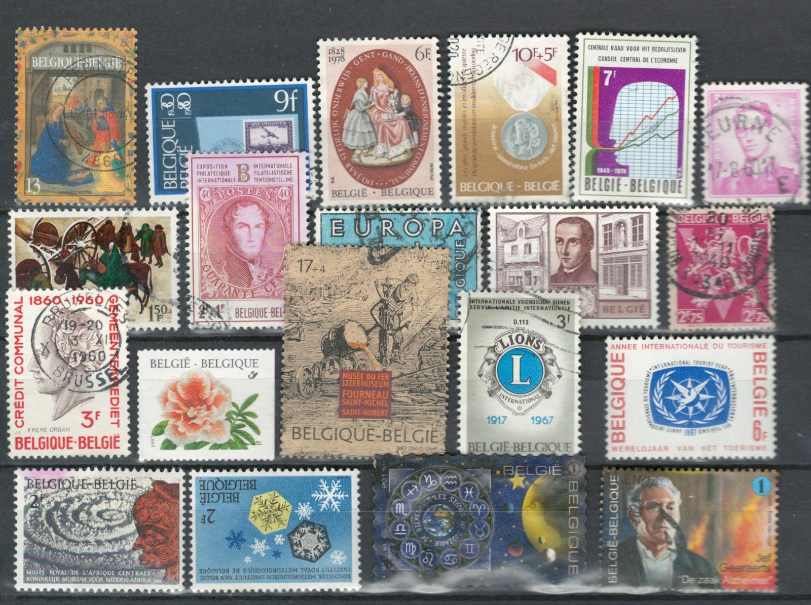 BELGIUM EUROPE SELECTION COMMEMORATIVE  USED STAMPS LOT ( BELGE 263)