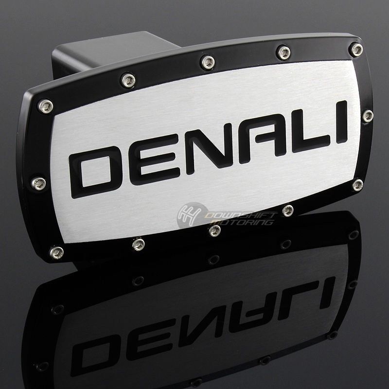 GMC DENALI LOGO Hitch Cover Plug Cap 2" Trailer Tow Receiver BLACK FRAME