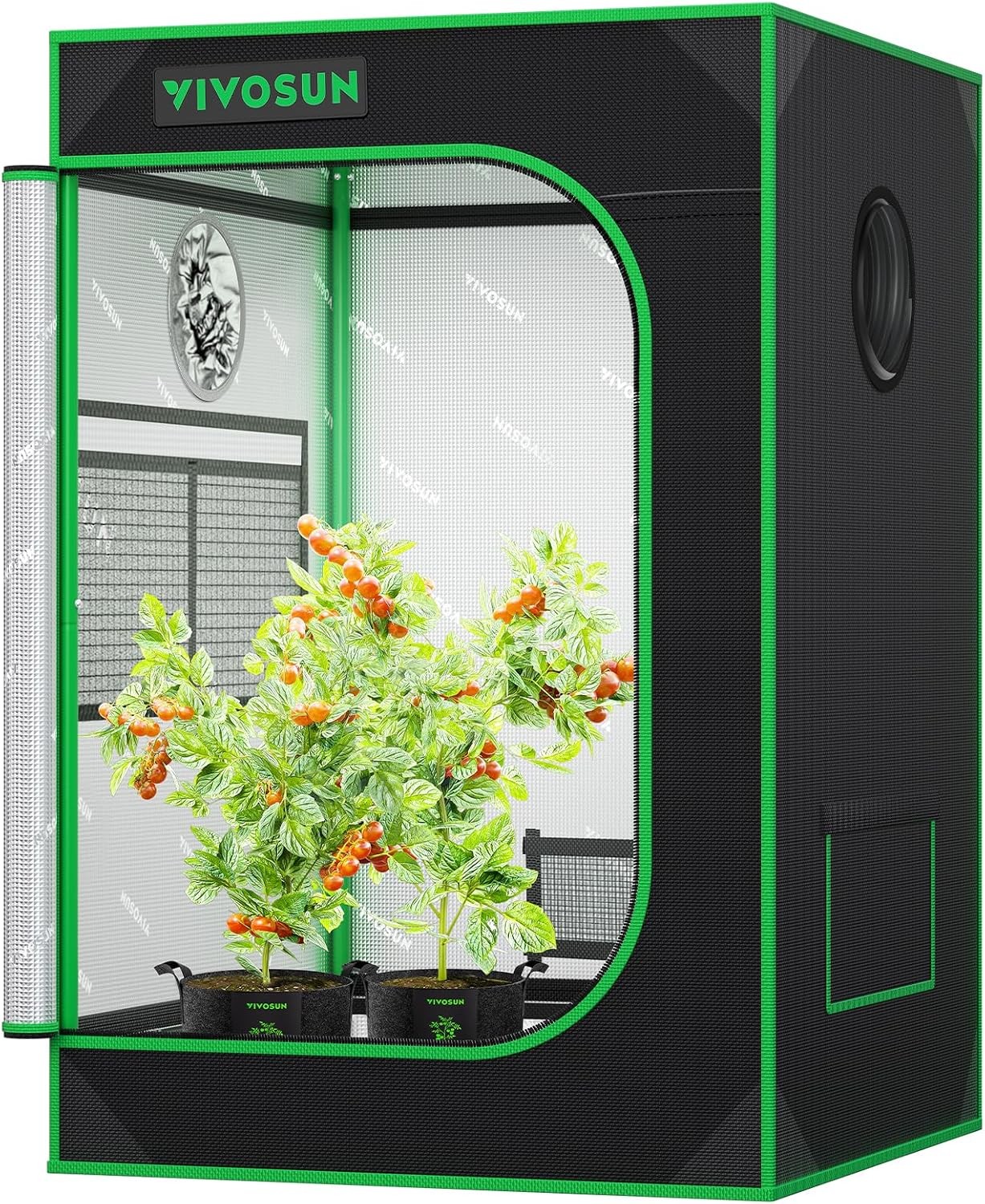 S223 2x2 Grow Tent 24"x24"x36" Small Mylar Tent Indoor Plants Easy View Window