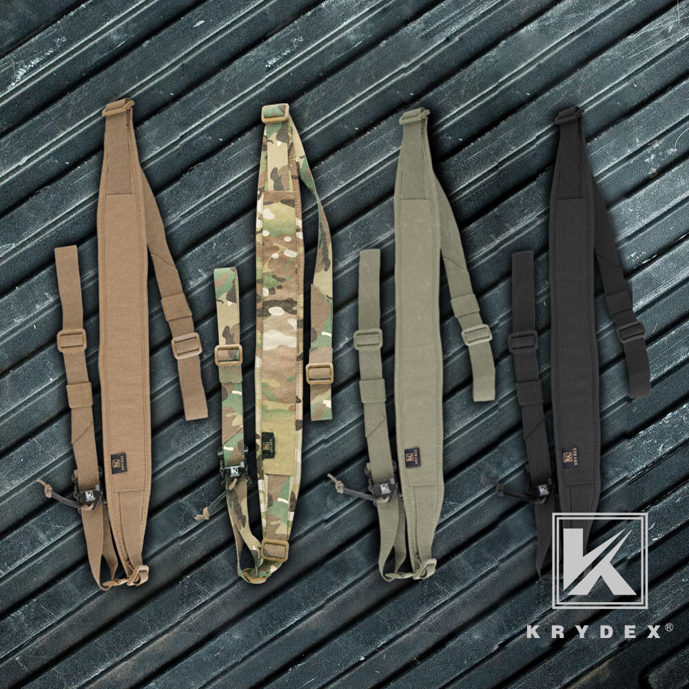 KRYDEX Tactical Sling Strap Modular Slingster Pull Tab 2Point Sling Black Camo