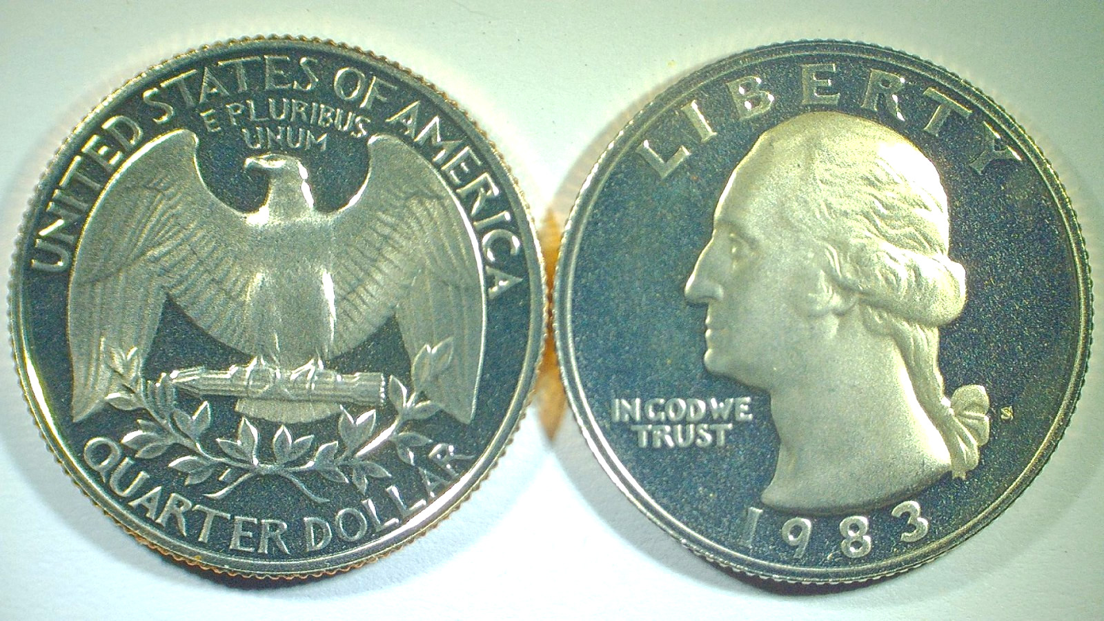 WORLD COIN SALE-1983 S UNITED STATES WASHINGTON SOUVENIR DCAM AU QUARTER KM#164a