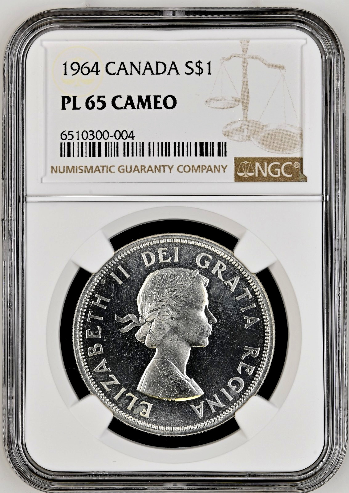 1964 CANADA SILVER DOLLAR $1 CENTENNIAL NGC PL 65 CAMEO