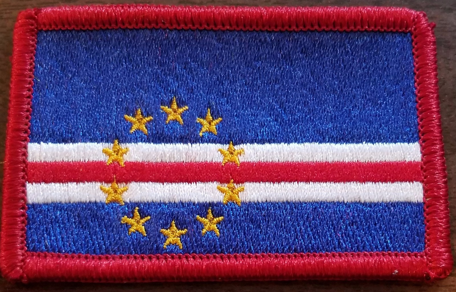 CAPE VERDE Flag Iron-On Patch  Tactical Travel Emblem Red Border