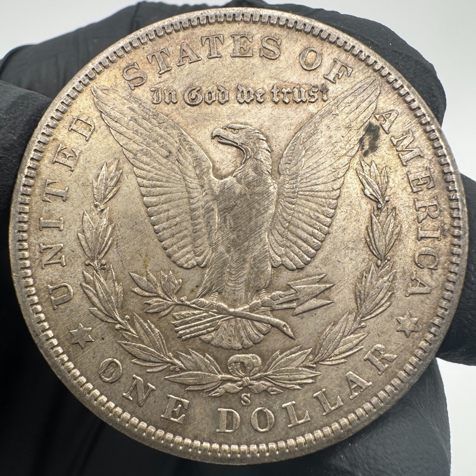 1902-S Morgan Silver Dollar AU+ Die Polish Lines Example 14646