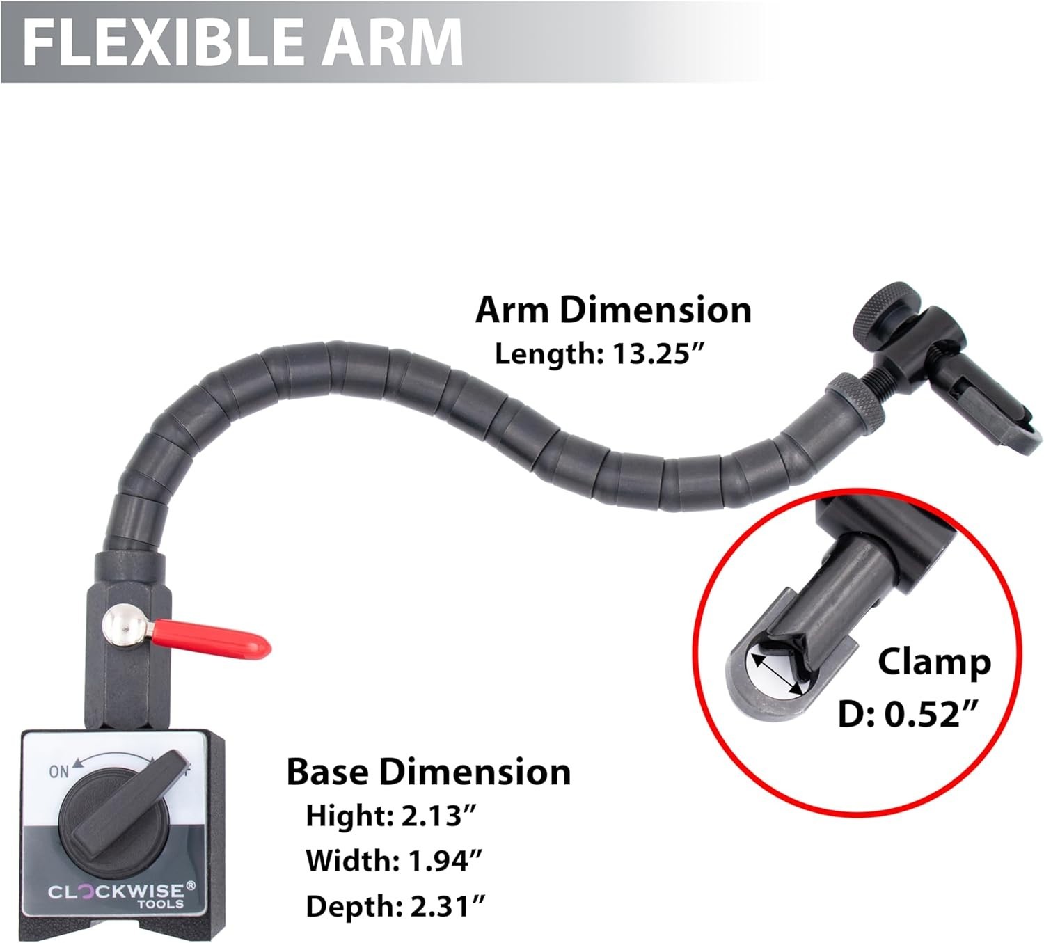 Magnetic Base Flexible Arm Stand for Digital Dial Indicator