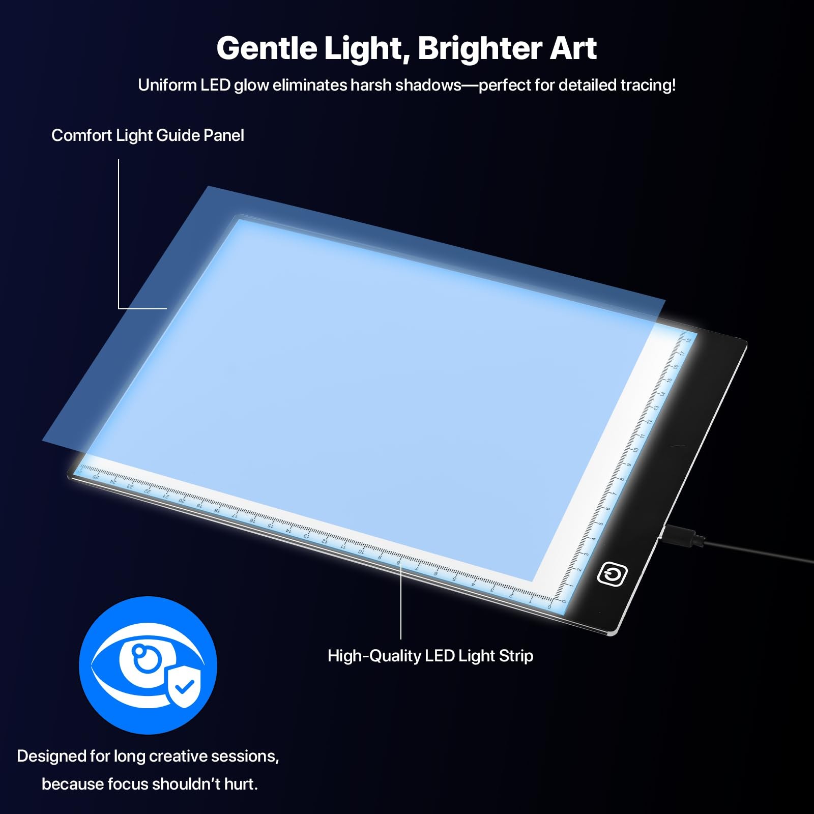 A4 LED Light Box for Tracing and Drawing - Ultra Thin Adjustable