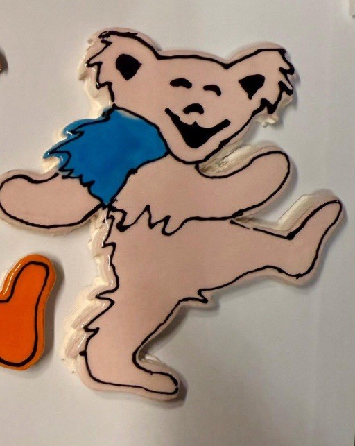Pink Ceramic Tile Grateful Dead Dancing Bear App 4” Height