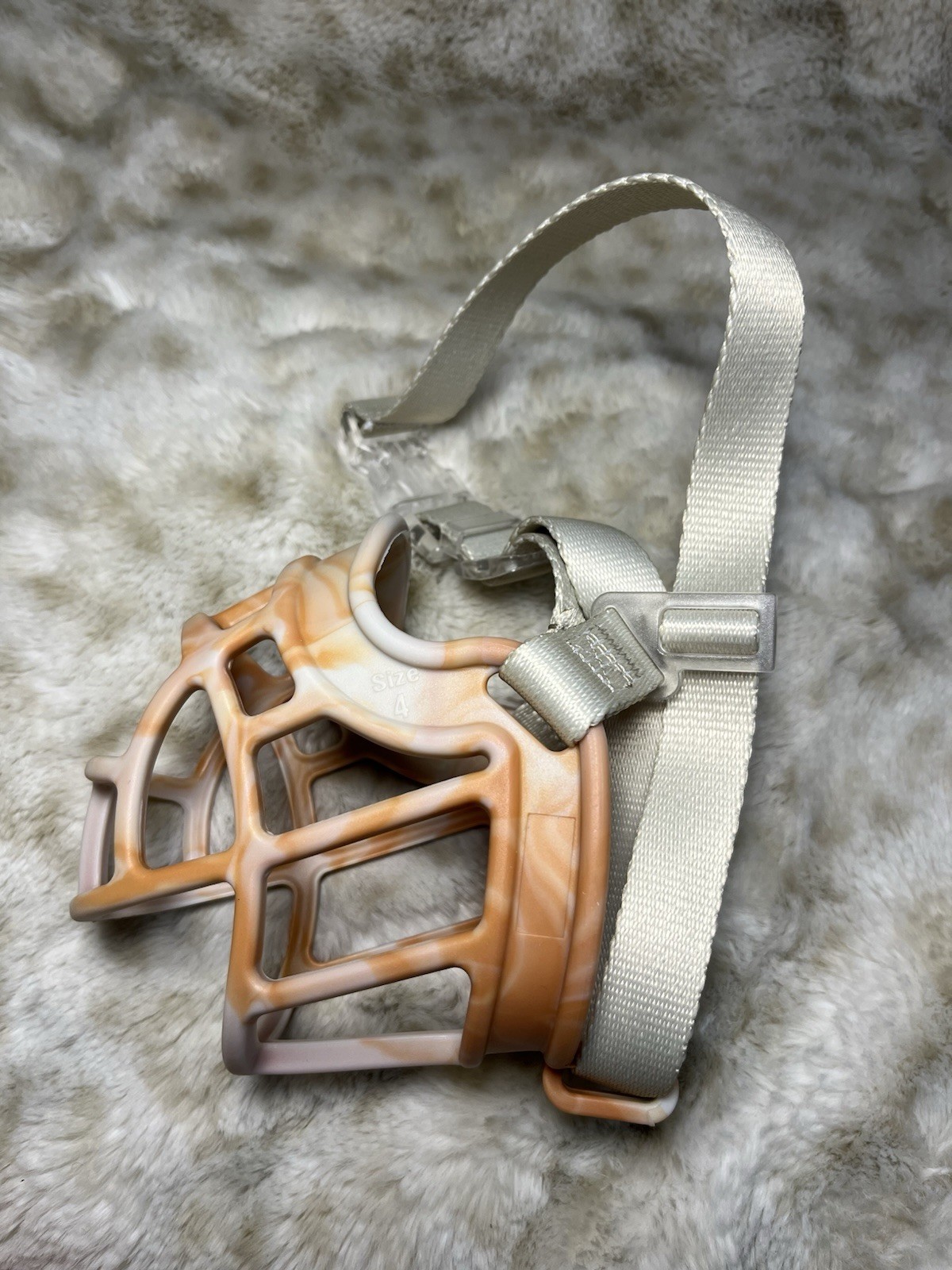 Basket Muzzle for Med/Lg Dogs - Sturdy & Lightweight, (Orange, Size 4)