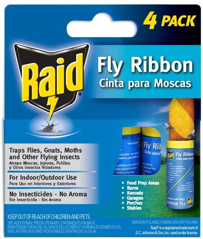 Raid FR3-RAID 4 Pack Fly & Insect Catcher Ribbons - Pack of 24 ( 96 Fly Ribbons)