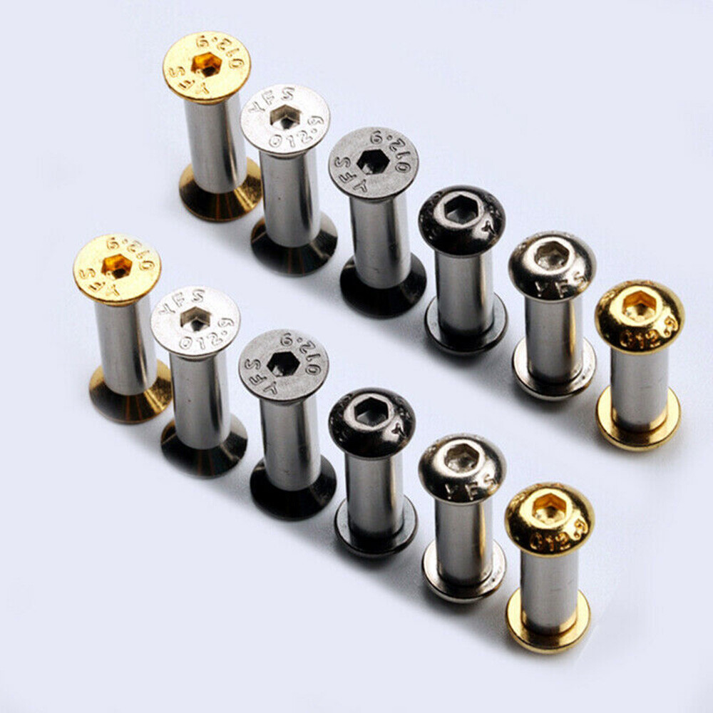 10pcs/lot Knife Handle Bolt Rivets Scale Screw Fastener Nut Flat Round Hex Head
