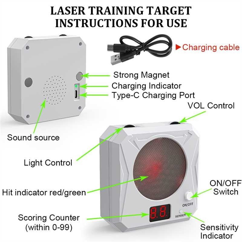 1pc 9mm Dry Fire Laser Trainer + 1pc 1352 Electronic Target
