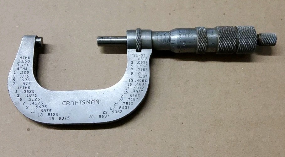 Vintage Craftsman 0-2” Micrometer 32nds / 64ths Made in USA Machinist Tools