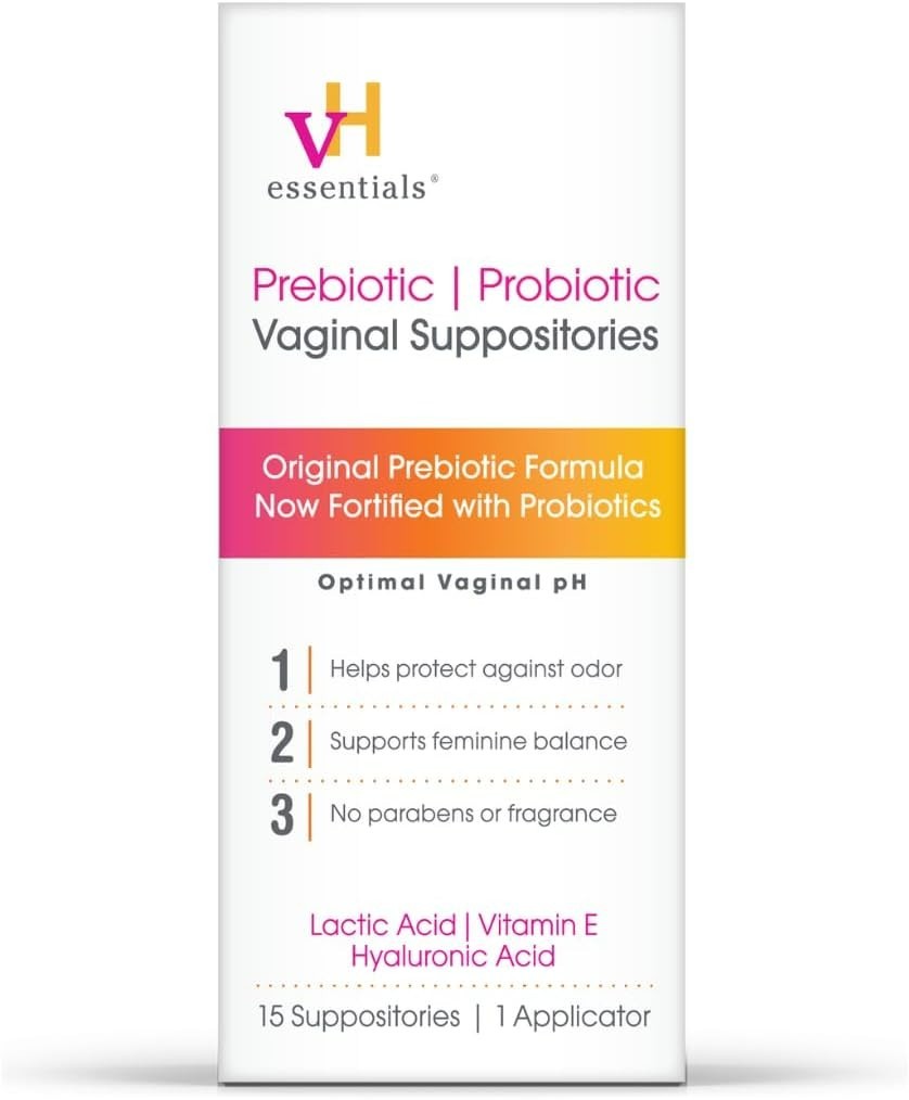 15 Count pH Balanced Vaginal Suppositories for Odor Protection & Freshness