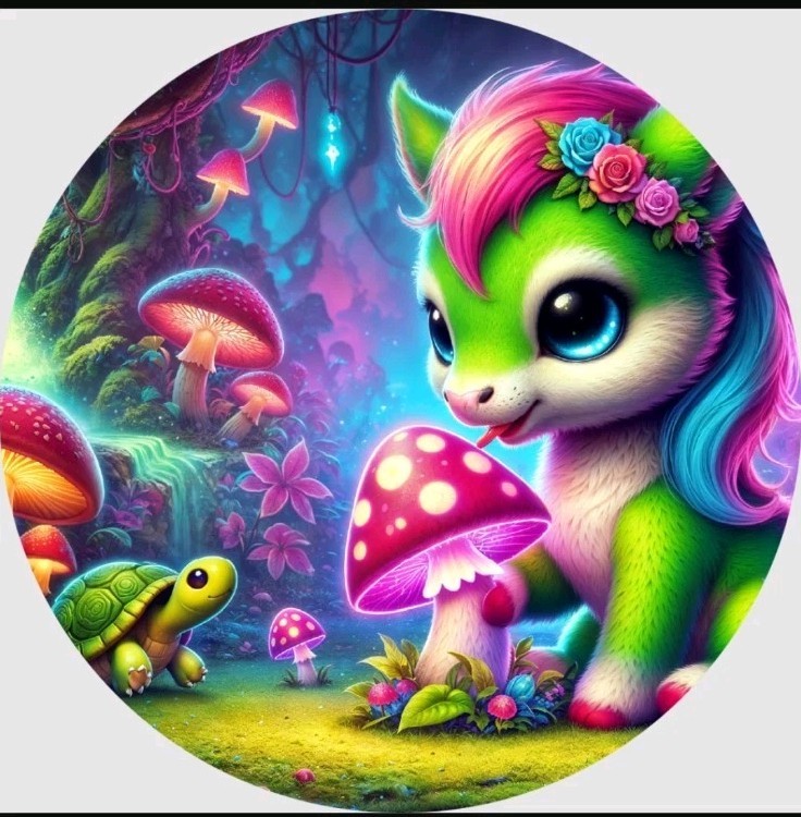 1 OZ .999 SILVER HAYLEYBUG MINT ENCHANTED FUNGLET COLORIZED ART ROUND MUSHROOM