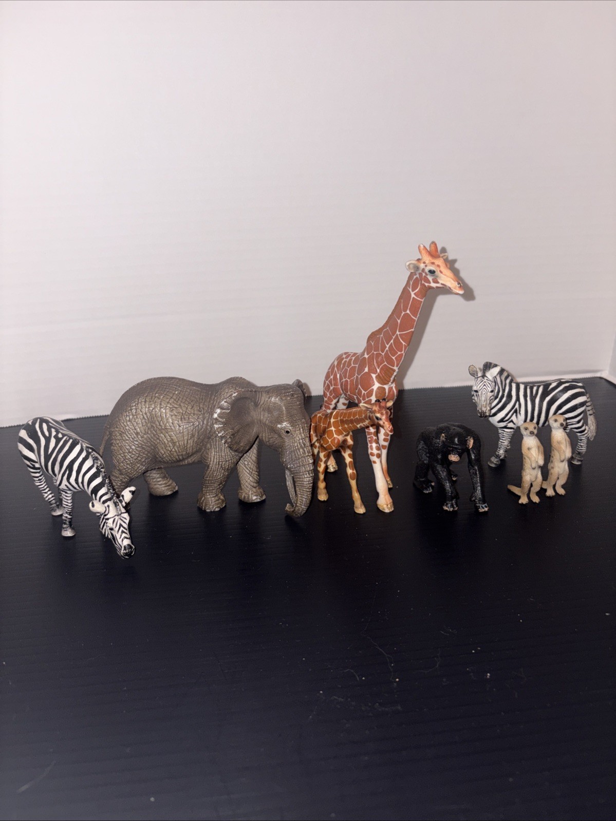 Schleich Safari Zoo Animals Mom Baby Giraffe Zebra Elephant Rhino Chimp Lot 8