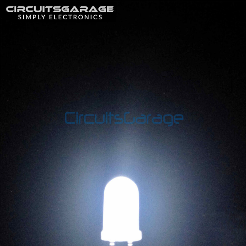 50 X 5mm Milky Diffused White Clear LED Light Emitting Diode Bulb - USA