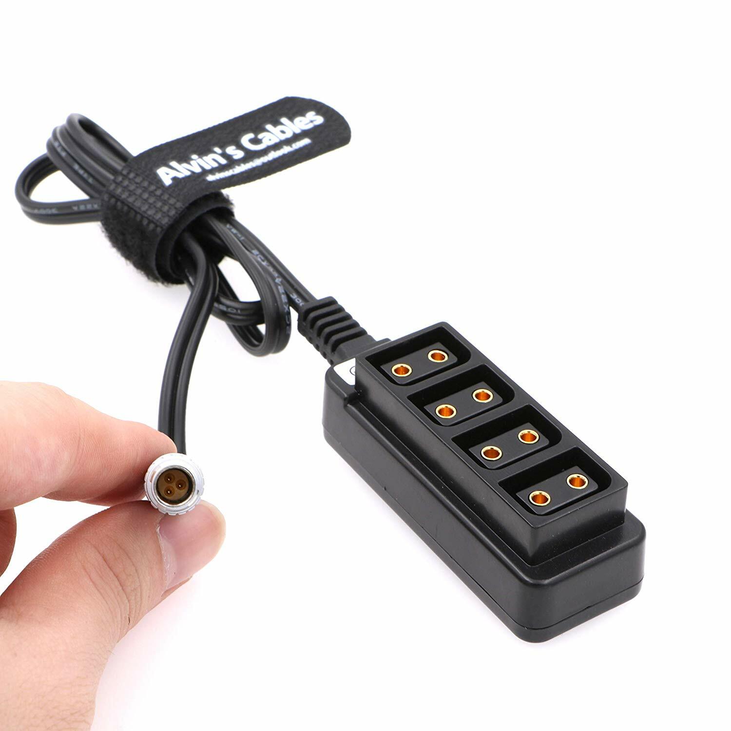 3 Pin Male Steadicam Zephyr to 4 Port Female D Tap Splitter Cable for ARRI RED