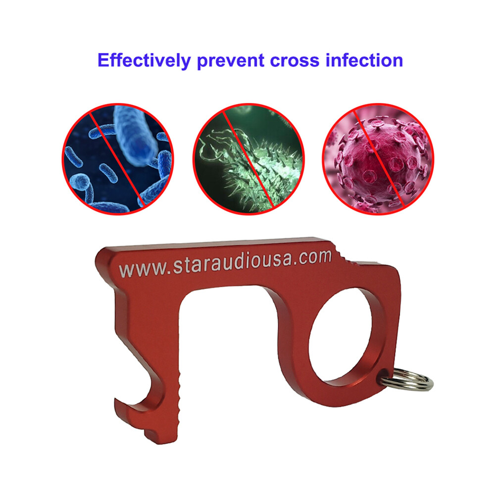 8Pcs Contactless Keychain Anti-Microbial Keychain No Touch Hand Tool Door Open