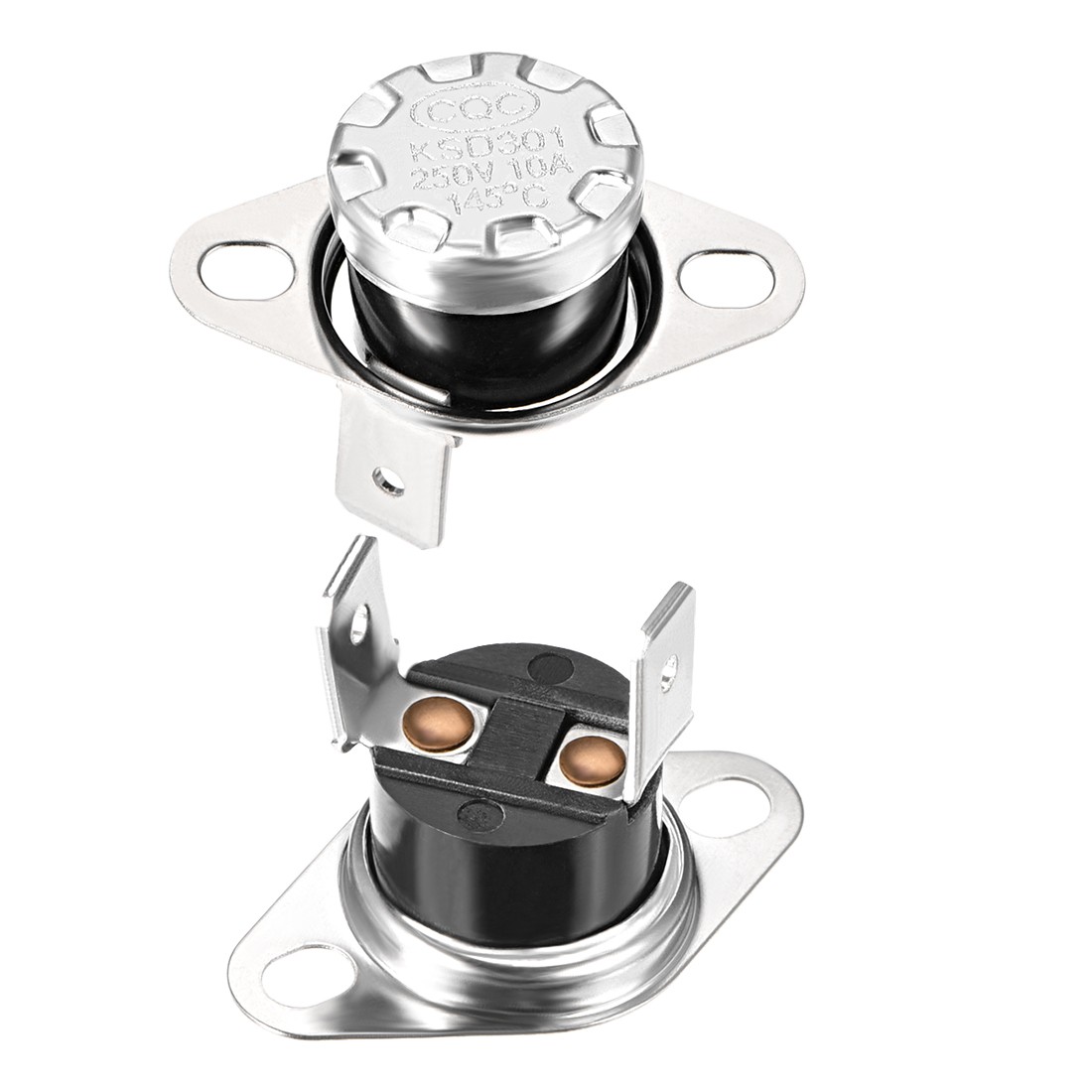 2pcs Temperature Control Switch Thermostat 145°C 10A Normally Closed NC