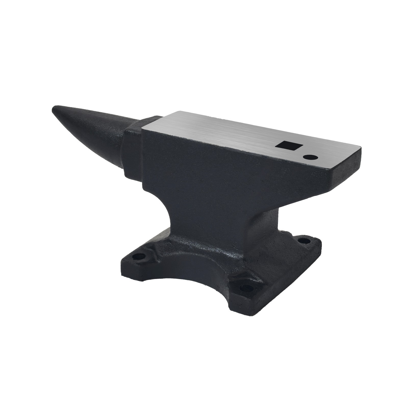 Single Horn 100Lbs Cast Steel Anvil High Hardness 4 Fixing Holes