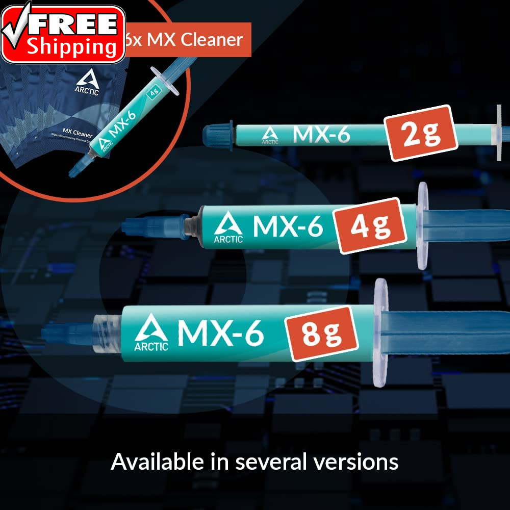 MX-6 (4 G, Incl. 6 MX Cleaner) - Ultimate Performance Thermal Paste for CPU, Con
