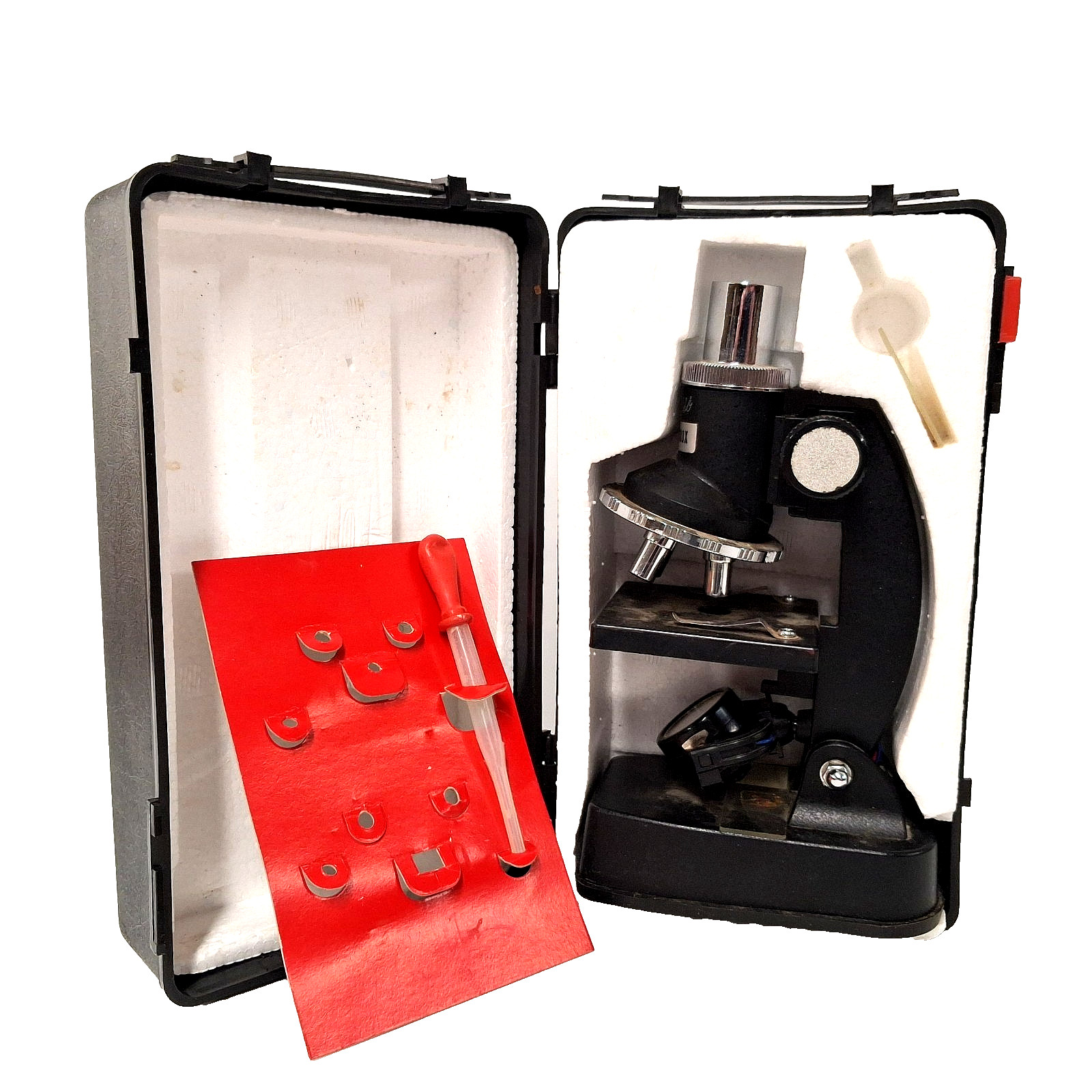 Selsi Student Microscope Kit 150x 600x Monocular Microscope w Case Slides
