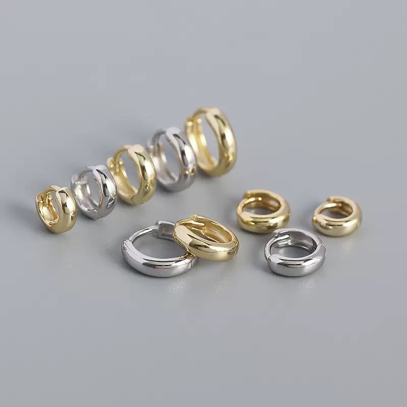 Classic 925 Sterling Silver Huggie Hoops | Sizes 5mm, 6mm, 7mm, 8mm, 9mm