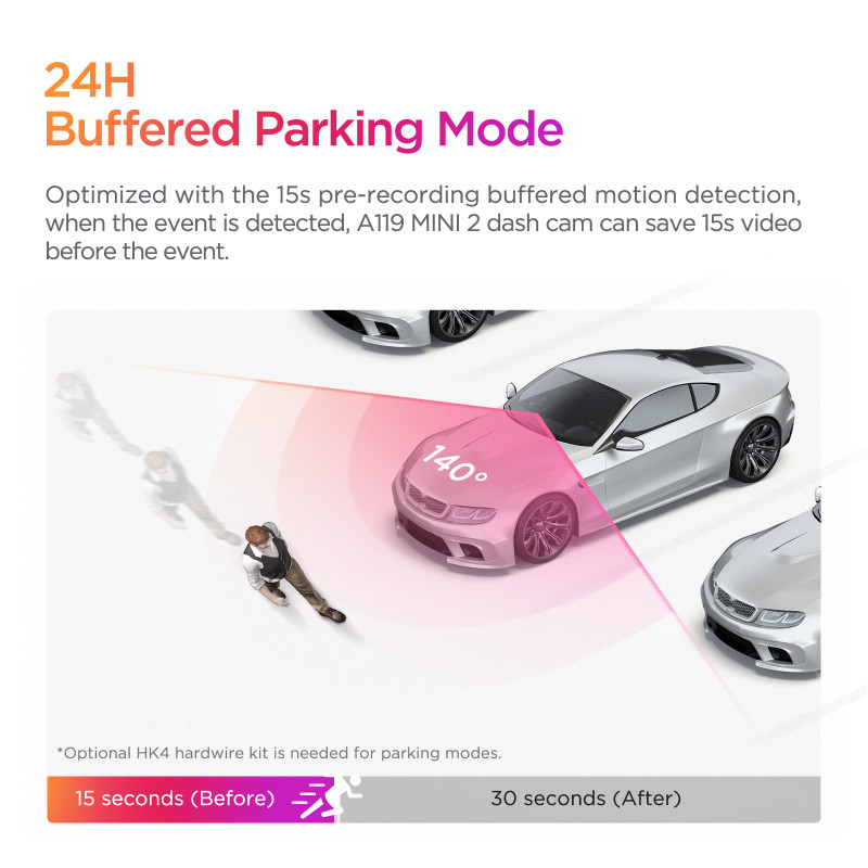 VIOFO A119 Mini 2, 2K Quad HD+ Car Dash Cam