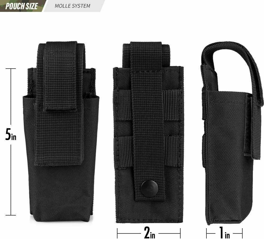 Tactical Molle Pouch Belt EDC Multi-Tool Knife Sheath Pouch Flashlight Holster