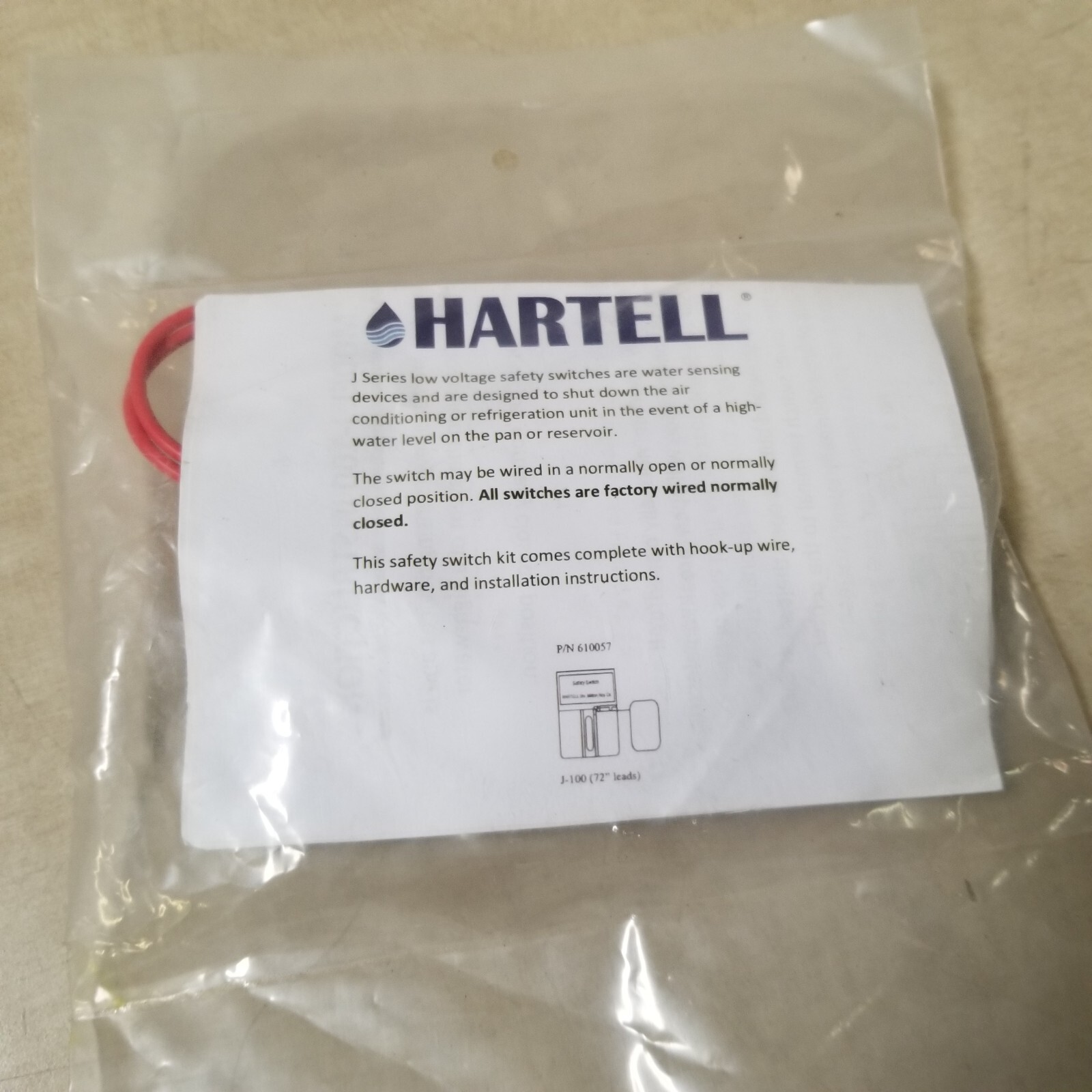 Hartell B17-303 Safety Float Switch Low Voltage J-100