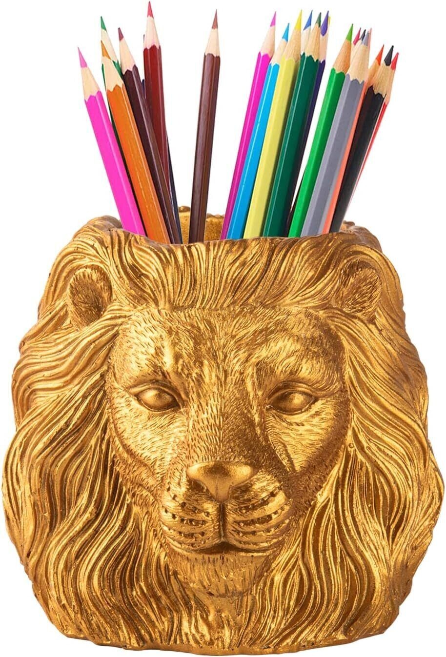 Lion Pencil Holder For Desk Golden Pen Holder For Desk Organizer Office