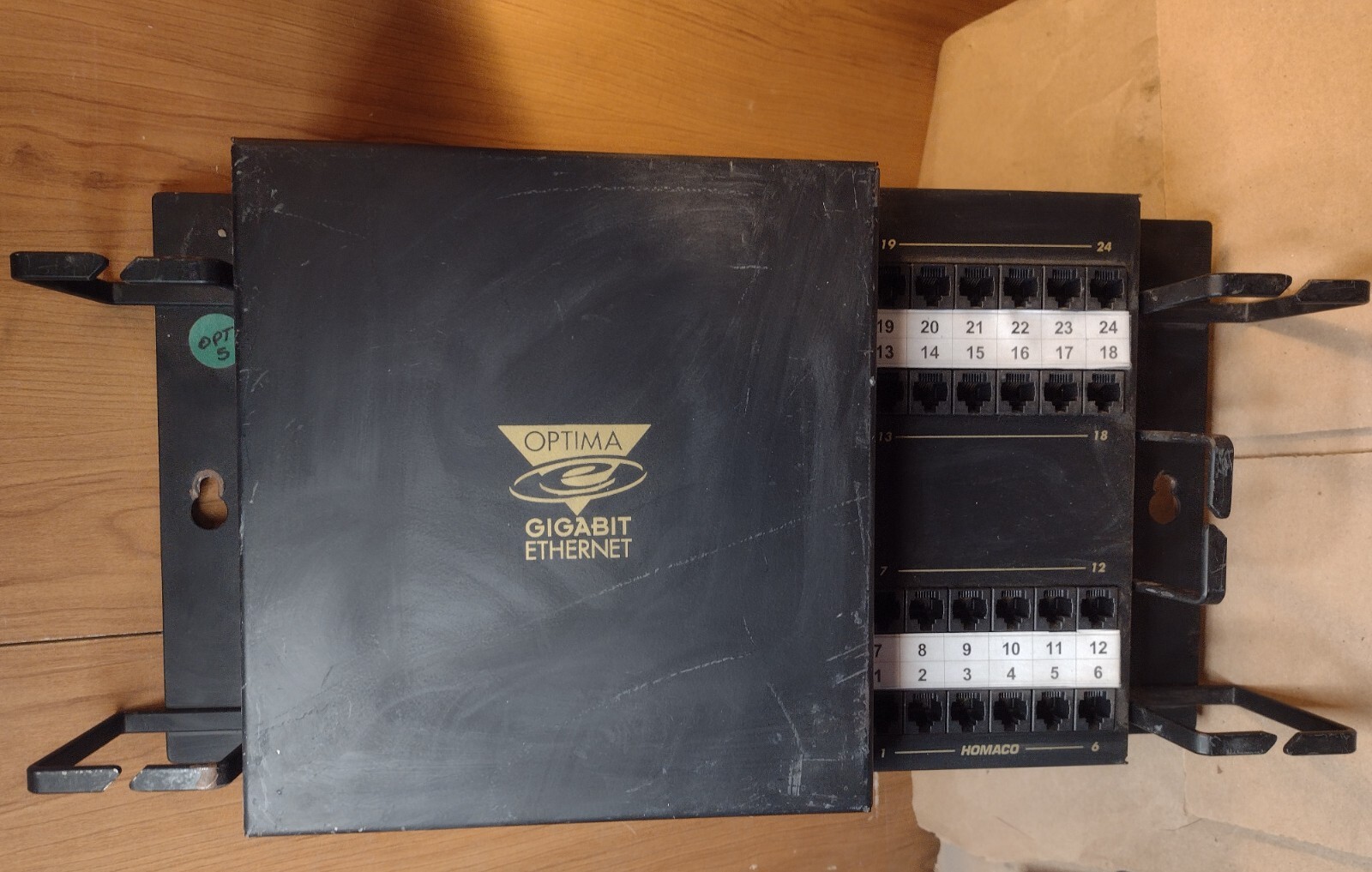 Homaco MJW5E-8-37TB, Cat 5E Patch Panel, 24 Port, 110 Block/RJ-45