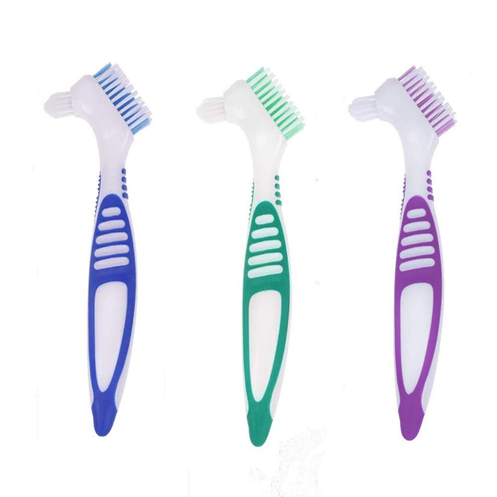 3 Pcs Denture Cleaning Brush Portable Cleaning Brush False Teeth Brushes for ...