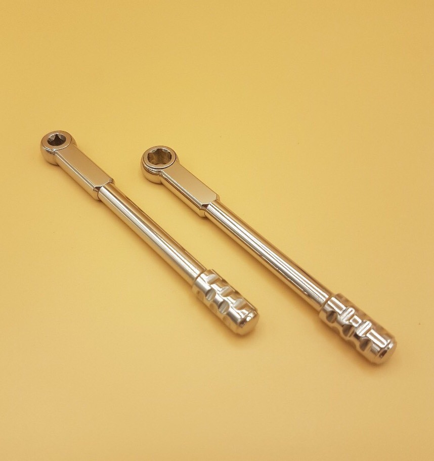 2 Pcs Dental Implant Ratchet Wrench 4.00 mm 6.35 mm Square Driver