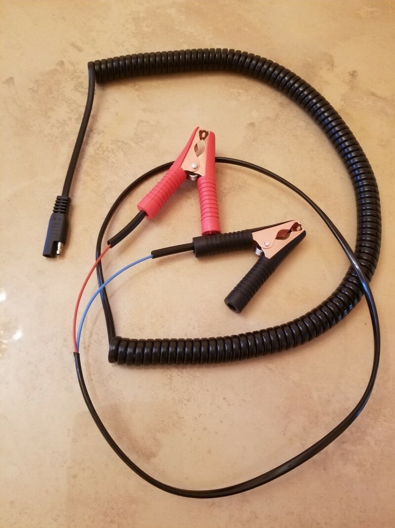 Extension coiled cord. SAE plug and 100A Alligator clips-pdr-Light Tools