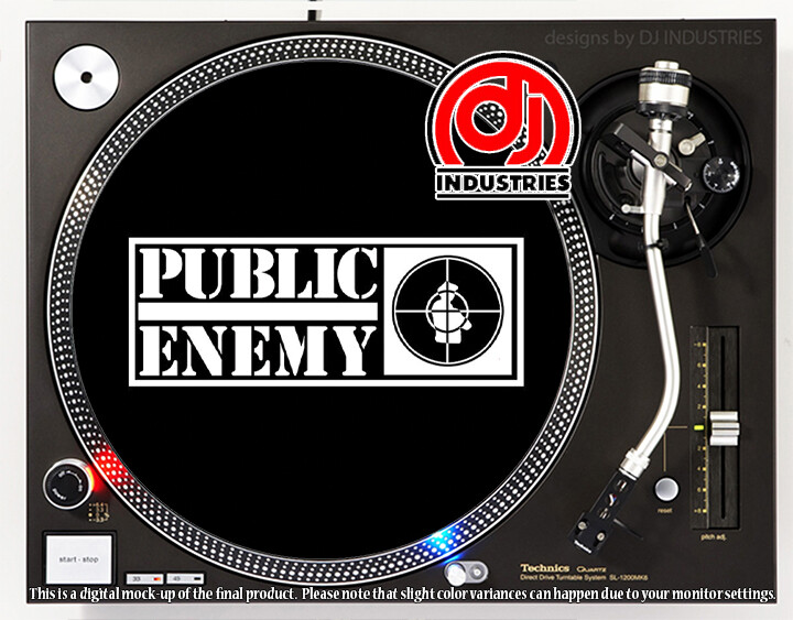 Public Enemy Box Logo - 7"-12" DJ slipmat for LP turntable record player